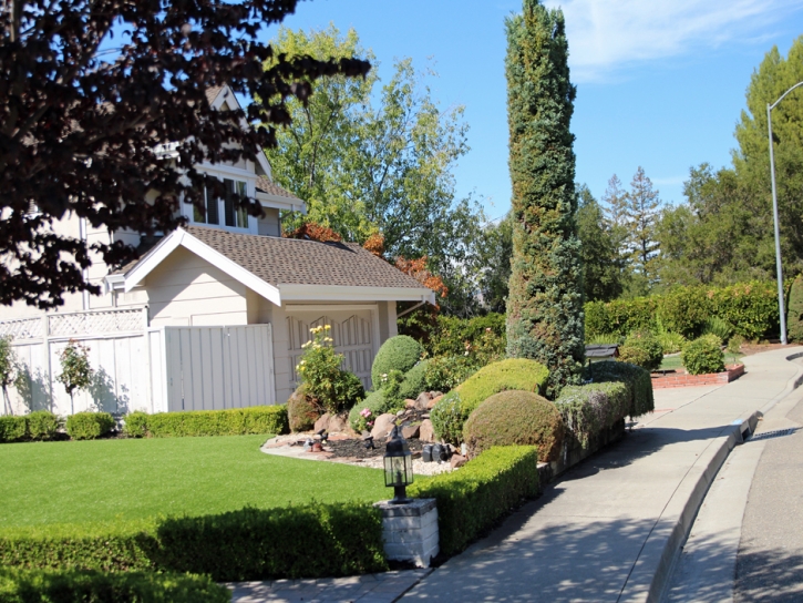 Faux Grass Huntington Beach, California Paver Patio, Front Yard Landscaping